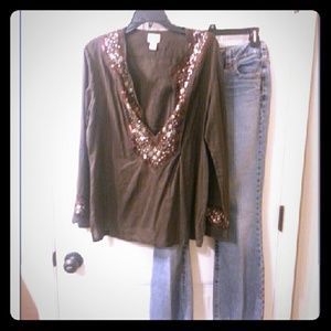 FLASH SALE EVERYTHNG 3/$12 silver jeans+Chicos top